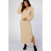 PinkBlush Beige V-Neck Ribbed Maternity Sweater Dress - 4 of 4