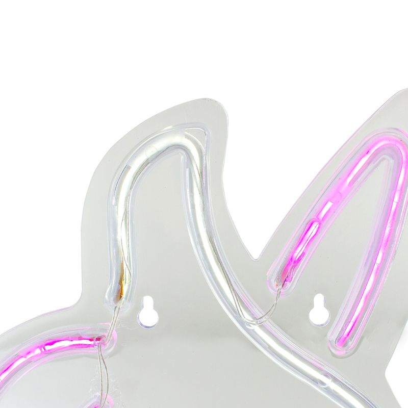 Northlight 13" White and Pink LED Neon Style Unicorn Wall Sign, 3 of 4