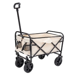NAYSAYE Wagons Extension Collapsible Utility Cart with Dual Layer Design for Outdoor Adventures, White, 25.98"*17.32"*37.4" - 1 of 4
