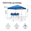 10x10 Heavy Duty Pop Up Canopy, One-Button Setup, Portable Roller Bag, Adjustable Height, Includes 1 Sidewall & 4 Weight Bags - 4 of 4