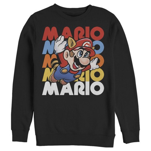 Men's Nintendo Flying Raccoon Mario Sweatshirt - Black - Small : Target