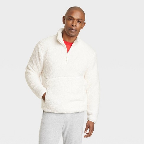 Men's Faux Shearling Matching Family Half Zip-up Sweatshirt