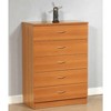Okak Sleek 5-Drawer Dresser Modern Storage Cabinet with Silent Metal Drawer Slides, Curved Handle Design for Clothes - 2 of 4