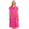 Collections Etc Tonal Lace Trim Silky V-Neck Nightgown - 3 of 4