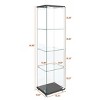 Glass Display Cabinet with Glass Doors & LED Lights, Glass Showcase with Shelves, Decorative Storage for Living Room – Cuddlewood - 4 of 4