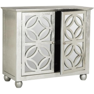 Havana Silver Leaf Transitional Storage Chest with Mirrored Doors