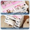 Vanity Desk with Large Mirror and Lights,Glass Top Dressing Table with Stool and Power Outlet - 4 of 4