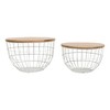 Jofran, Rondo Nested Storage Solid Wood and Metal Basket Coffee Tables (Set of 2) - 2 of 4