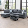 AndMakers 28.5 in. W Flannel Polyester Blend Rectangle Ottoman with Storage - 2 of 4