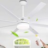 Bella Depot 65" Modern White LED Ceiling Fan 6-Speed Reversible Chandelier with Dimmable Light and Remote - 4 of 4