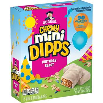 Quaker Chewy Mini Dipps Birthday Bash Bars - 8.4oz/12ct