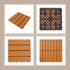 11 PCS 11.7" X 11.7" Square Plastic Wood Deck Tiles with Texture, Outdoor Terrace Flooring,Orange - 3 of 4