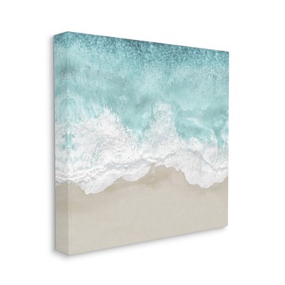 Stupell Industries Sea Foam Sandy Beach Soft Blue Coast