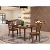 HomeStock 3-Piece Mahogany Finish Rectangular Solid Wood Top With Butterfly Leaf Dining Table Set - 2 of 4