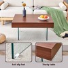 Syemin Rectangular End Table Stylish Coffee Table with Glass Legs for Living Room Terrace Bedroom, Clear, 31.5"*31.5"*15" - 4 of 4