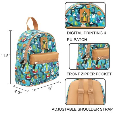 Elf Illustrated North Pole Pattern 11.5" Mini Backpack — фото 4