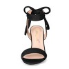 Allegra K Women's Back to College Faux Suede Open Toe Ankle Tie Back Chunky Heel Sandals - 2 of 4
