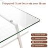 MAYEERTY Rectangle Coffee Table, Tempered Glass Tabletop with White Metal Legs, Modern Table for Living Room , Transparent Glass - 4 of 4
