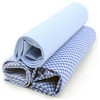 TheDapperTie Men's Blue Solid, Striped And Plaid 100% Cotton 3 PCS Handkerchiefs - 2 of 3