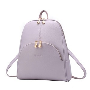 Generic Backpack Purse for Women Casual Shoulder Bag PU Leather Zipper Closure Adjustable Strap - 1 of 4