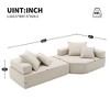 1/2/3/4pcs Oversized Modular Sectional Sofa, Boucle Convertible Floor Sofa Couch Set 4B -ModernLuxe - 3 of 4