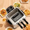 WHALL 5.3QT Electric Deep Fryer, 1700W Stainless Steel Fryer with Triple Baskets, Adjustable Temperature Control, Perfect for Family Meals and Parties - 2 of 4