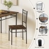 Vipbear Dining Table Set for 4 with 1.6" Thick Tabletop, 5-Piece Kitchen Table Set, Space-Saving Dining Room Kitchen Table Chair Set - 3 of 4