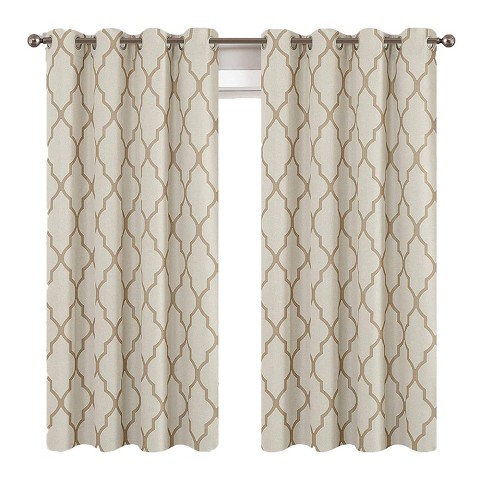 Moroccan Tile Print Window Curtains, Moroccan Tile Curtain Panels