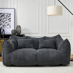 Aukfa Bean Bag Sofa Chairs Loveseat, Oversized Bean Bag Couch,  Lazy Floor Sofa Chair with Two Pillows for Living Room, Bedroom, Apartment - 1 of 4