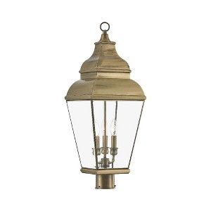 Livex Lighting Exeter 3 - Light Post Light in  Antique Brass - 1 of 4