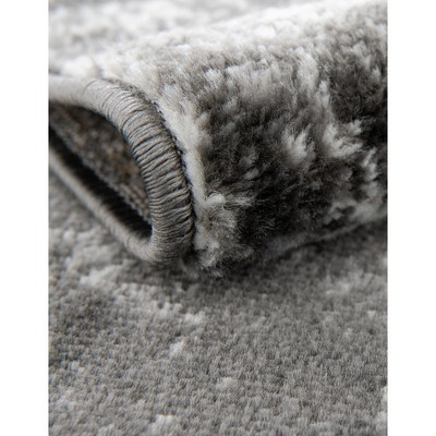 Handmade Dark Grey Stain-Resistant Square Area Rug