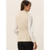 Allegra K Women's Casual Shawl Collar Belted Sleeveless Work Office Suit Vest - 4 of 4