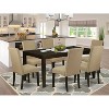 Baroque Beauty Dining Set - 6Pc Rectangular Table & Chairs - Cappuccino Finish - Linen Fabric - Brown - 2 of 4