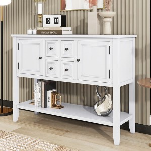 CAVINAS Ample Console Table with Four Small Drawers,Vintage Entryway Table with Bottom Shelf,Console Table for Living Rooms - 1 of 4