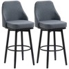 HOMCOM Extra Tall Bar Stools Set of 2, Modern 360° Swivel Barstools, Dining Room Chairs with Steel Legs and Footrest, Dark gray - 4 of 4