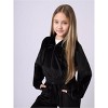 Mocamel Girls' Sport Style Velvet suit，Long Pant，Zipper Sweater with hat Suitable for Autumn Collection - 3 of 4
