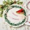 tag Very Merry Round Ceramic Platter 14.5 in Multicolor Dishwasher Safe Perfect for Christmas Serving - 2 of 2