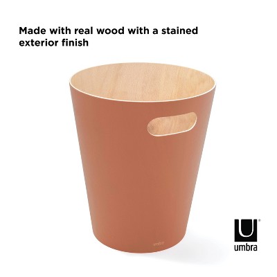 Sierra Light Brown Wood 2-Gallon Trash Can