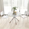 Costway Modern Dining Chairs Set of 4 with Tilted Backrest & Sturdy Metal Legs Plastic Black/White - 4 of 4