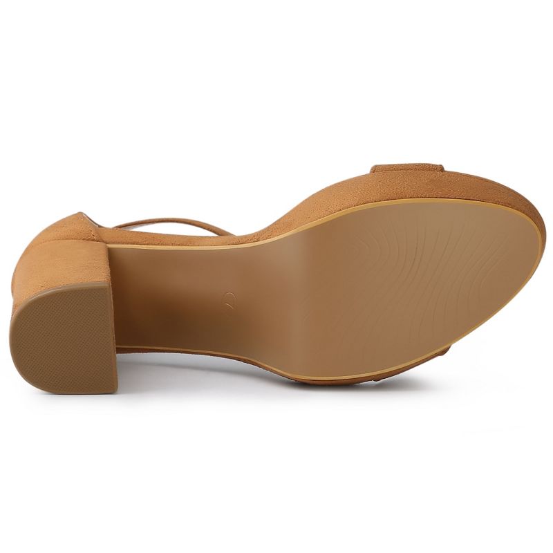 Allegra K Women's Open Toe Ankle Strap Platform Chunky Heels Sandals, 5 of 7