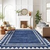 Coucheta Modern Washable Area Rug, Neutral Geometric Border Low Pile Rug, Non-Slip & Non-Shedding Carpet for Living&Dining Room, Hallway&Bedroom - 2 of 4