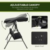 CAVINAS 3-Seat Porch Swing,Outdoor Patio Swing Chair with Removable Cushion and Adjustable Tilt Canopy,Outdoor Swing for Deck,Poolside,Garden - 4 of 4