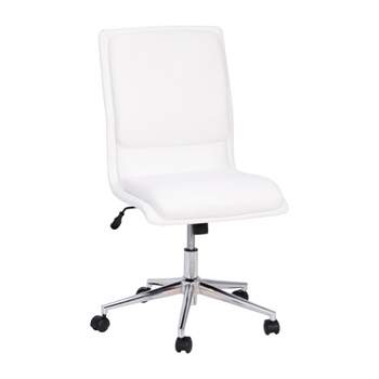 Merrick Lane Mid-Back Armless Home Office Chair with Height Adjustable Swivel Seat and Five Star Chrome Base