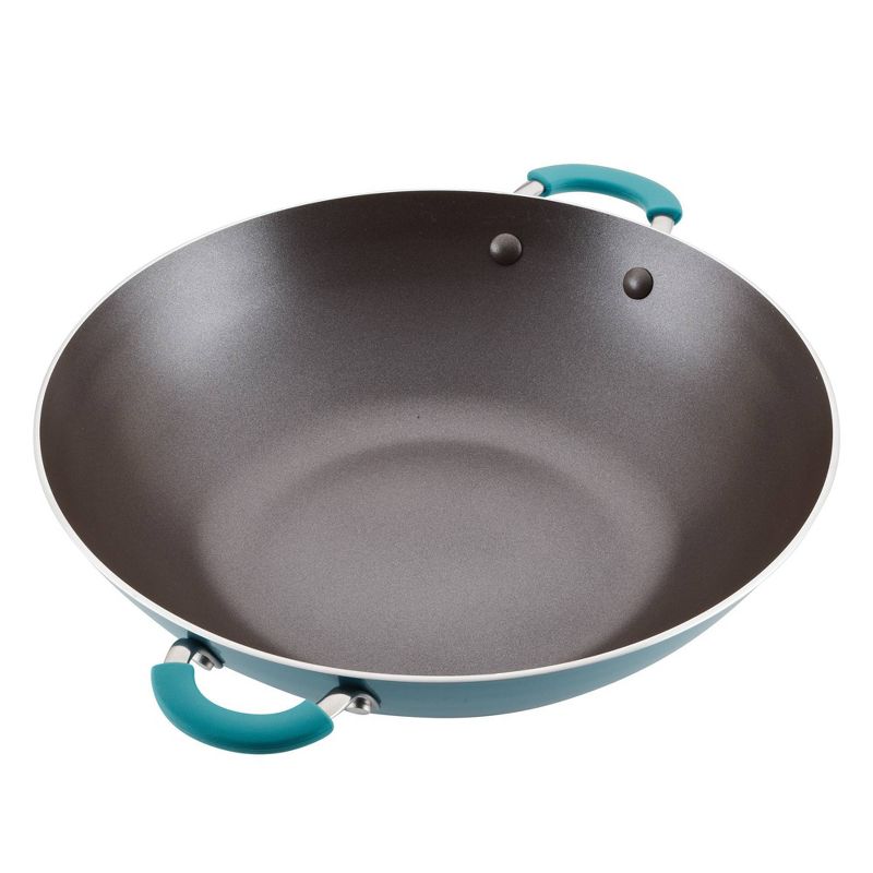 Rachael Ray Cook + Create 14&#34; Aluminum Nonstick Wok - Agave Blue, 3 of 4