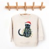Black Cat Christmas Lights - Kids Toddler Sweatshirt and Kids Youth Sweatshirt - 2 of 2