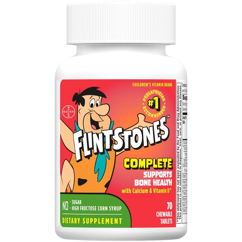The Flintstones Kids&#39; Complete Multivitamin Chewable Tablets - Mixed Fruit - 70ct, 3 of 8