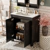 NicBex 24/30/36/48/72" Vintage Style Bathroom Vanity with Ceramic Sink,Matte Black Storage Cabinet for Bathroom,4"Faucet Hole(Faucet Not Included) - 2 of 4