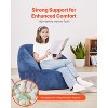 VEVOR Bean Bag Chair, 3 feet Bean Bag Chair with Soft Armrests and Storage Pocket, 25D Memory Foam Filled with Soft Teddy Velvet Cover, Blue - 4 of 4