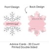 Big Dot of Happiness Pink Winter Wonderland - Wish Card Holiday Snowflake Birthday Party Baby Shower Activities - Shaped Advice Cards Game - Set of 20 - 3 of 4
