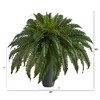 Nearly Natural 2.5-ft Boston Fern Artificial Plant in Gray Planter - 2 of 3